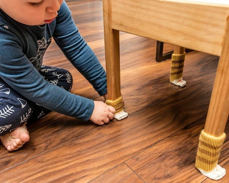 Skarpetki na krzesła, stoły, meble, kocie łapki, beżowy