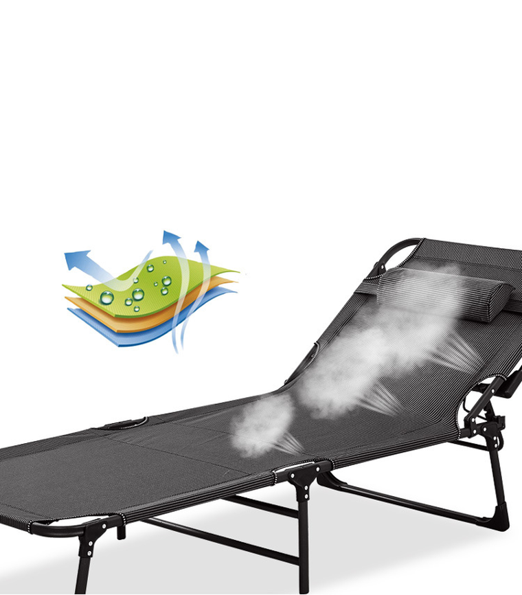 Składane łóżko turystyczne, czarne