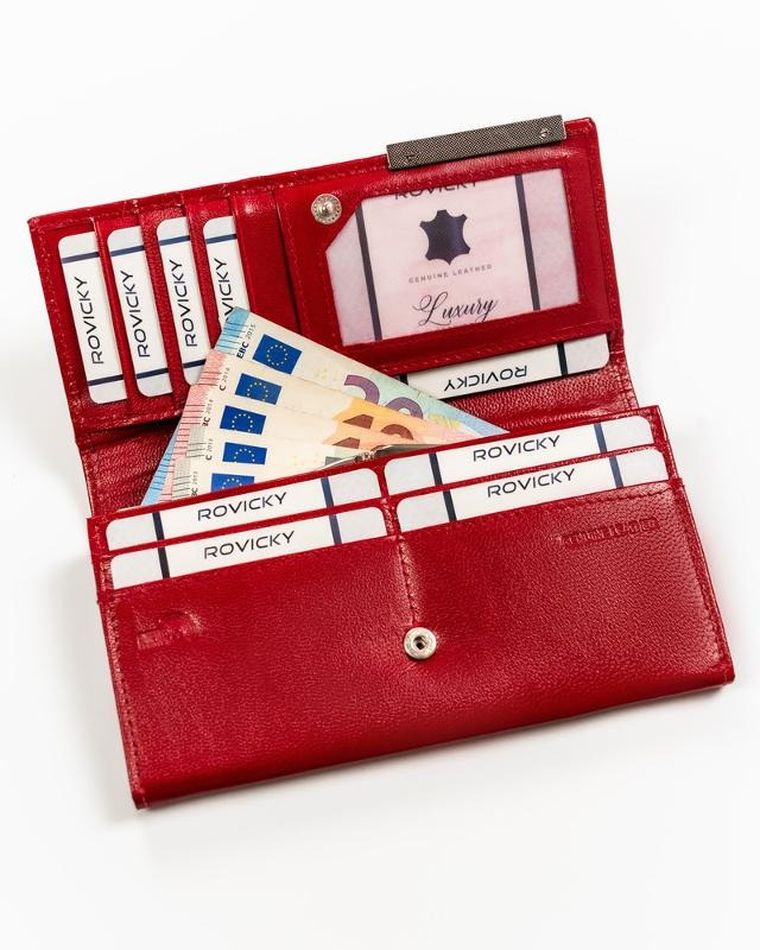 Skórzany portfel damski na zatrzask, 4U Cavaldi