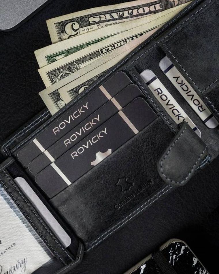 Skórzany portfel męski na zatrzask, Always Wild