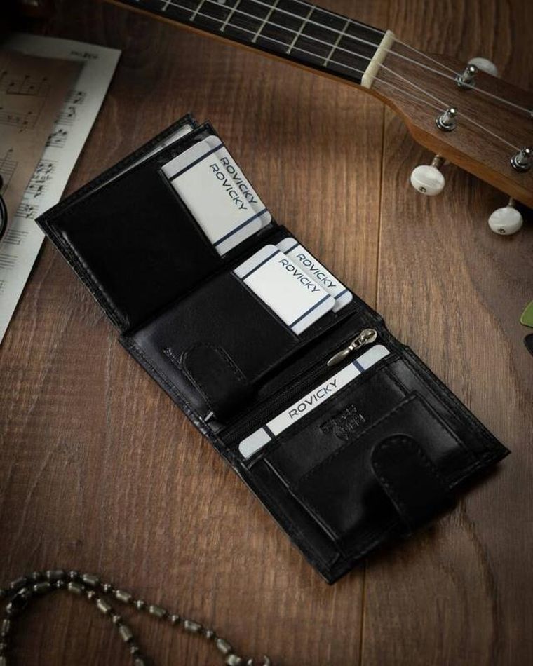 Skórzany portfel męski średnich rozmiarów z systemem RFID, 4U Cavaldi