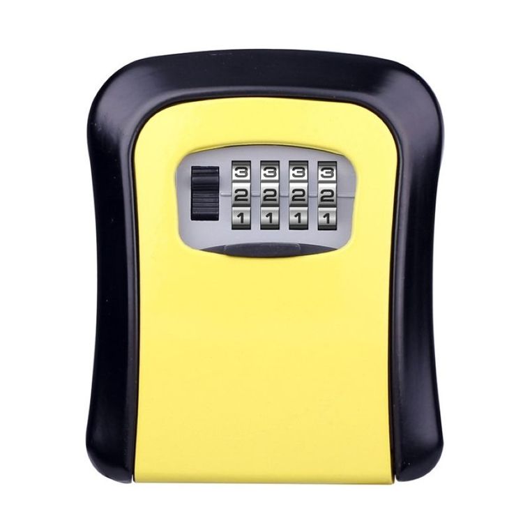 Skrzynka na klucze zamykana na szyfr, żółta