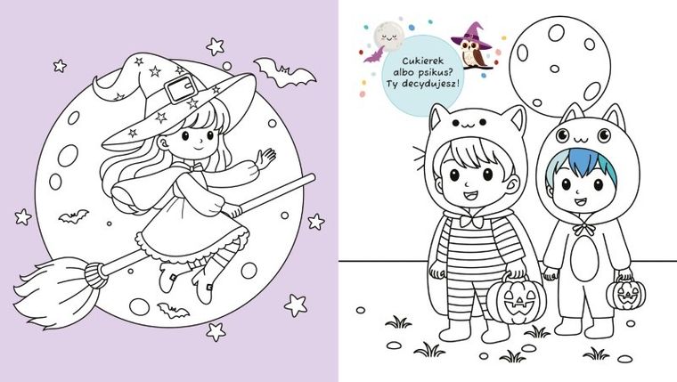 Słodkie straszaki. Kolorowanka Kawaii