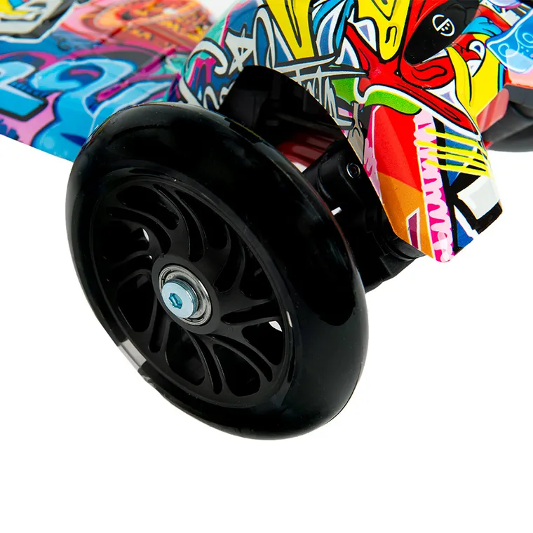 Smiki, 3-kołowa hulajnoga ze świecącymi kołami LED, graffiti
