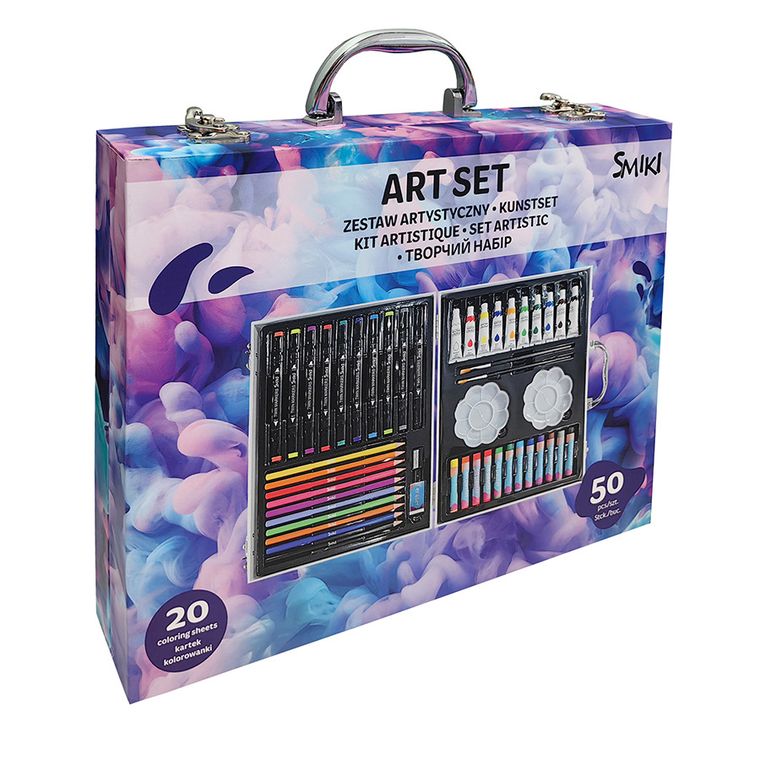 Smiki, Chmury, zestaw artystyczny w walizce, 50 elementów