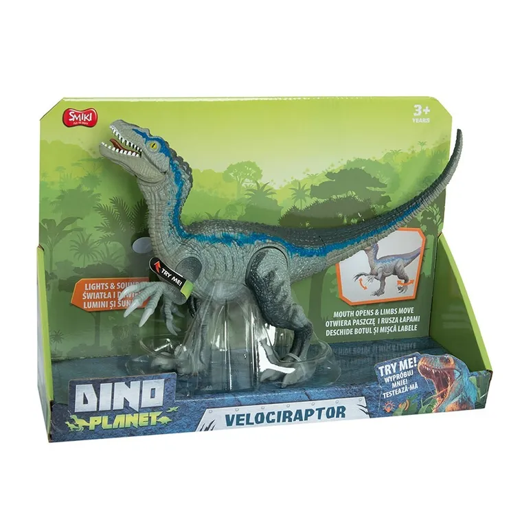 Smiki, Dino Planet, Dinozaur Velociraptor, figurka, światło i dźwięk