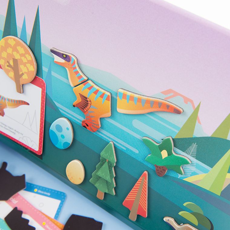 Smiki, Dinozaury, puzzle magnetyczne, 68 elementów