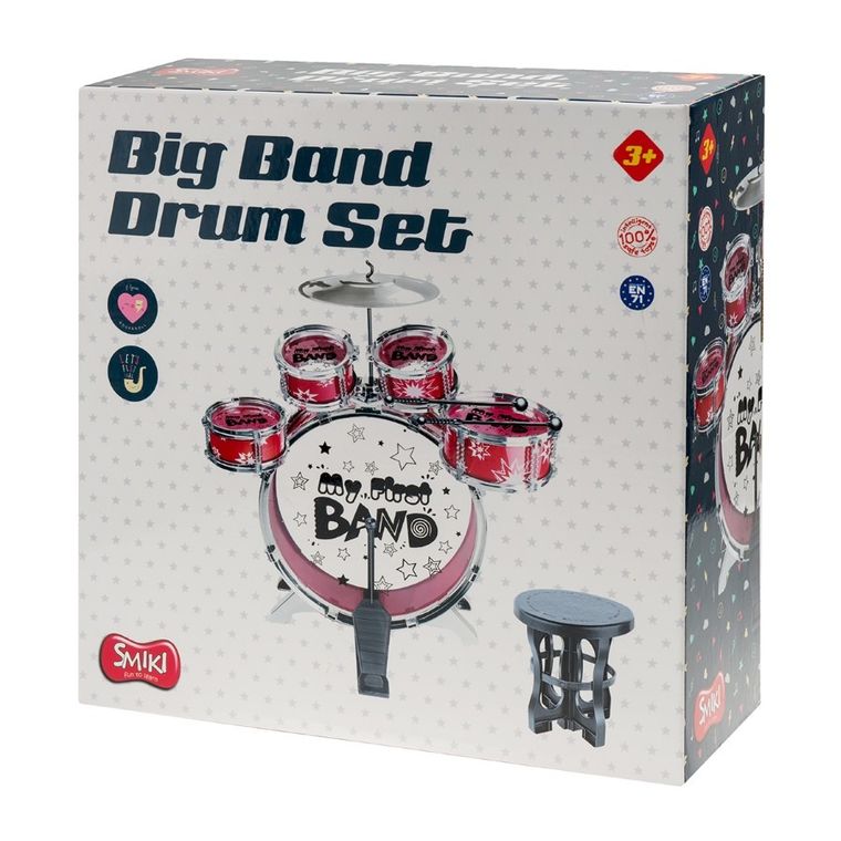 Smiki, duża perkusja z krzesełkiem, zabawka muzyczna