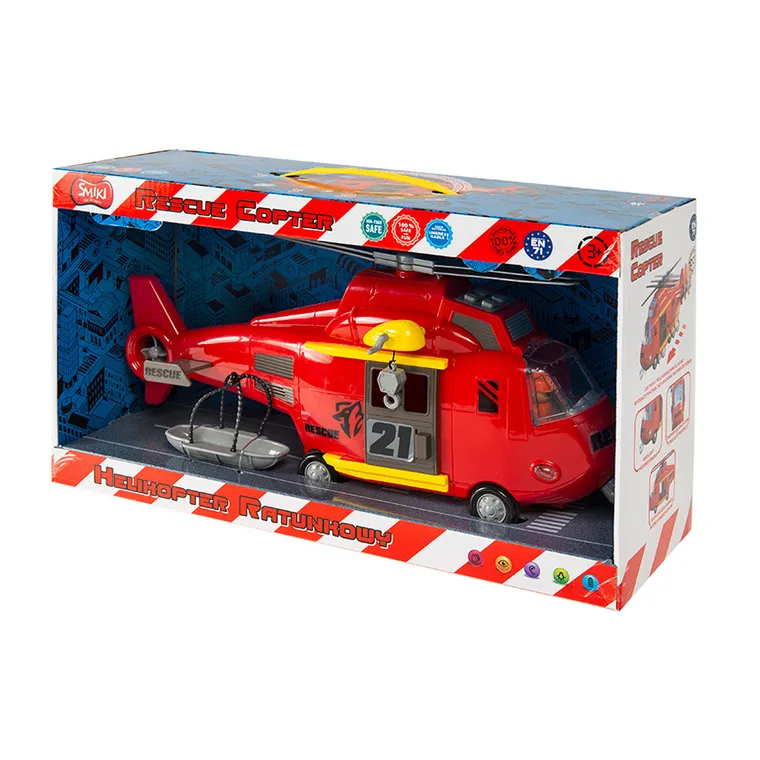 Smiki, helikopter ratunkowy, pojazd z dzwiękiem i światłem