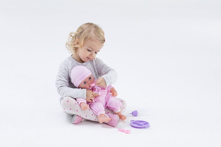 Smiki, interaktywna lalka bobas z akcesoriami, 43 cm