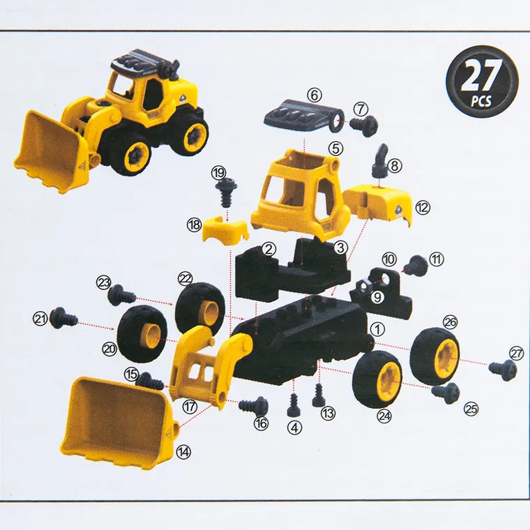 Smiki, koparka z dźwiękiem i śrubokrętem, pojazd