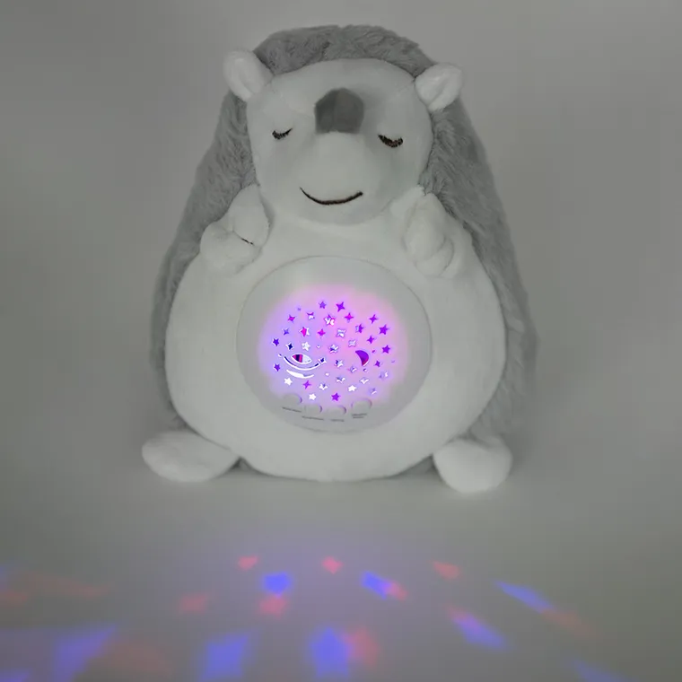 Smiki, Little Dreamer, Śpiący jeżyk, pluszowy projektor z muzyką i światłem, szary
