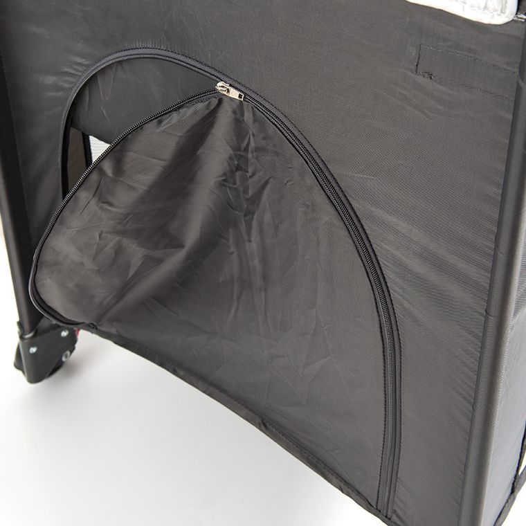 Smiki, łóżeczko turystyczne, dwupoziomowe, szare