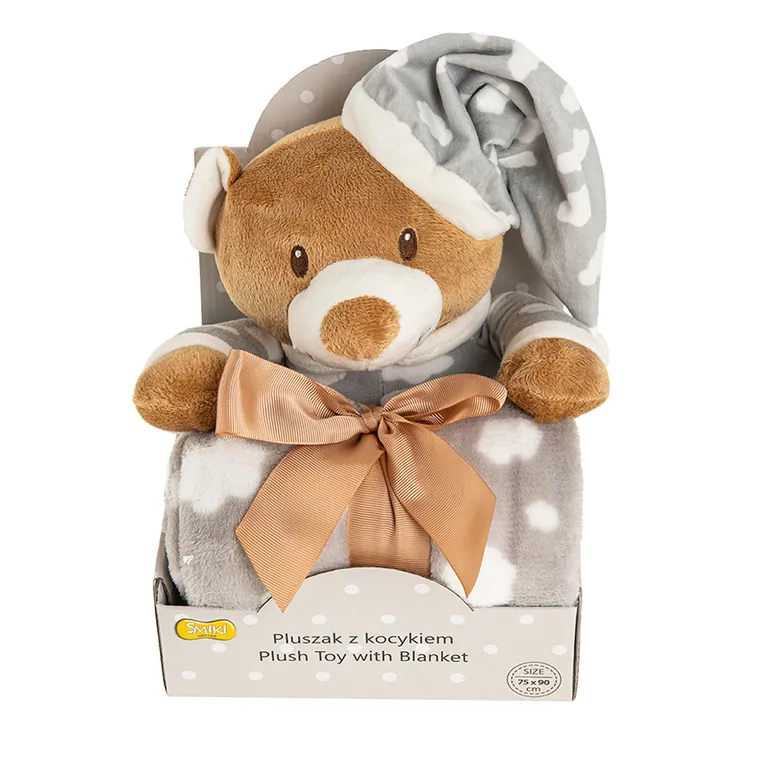 Smiki, Miś, zestaw: koc i maskotka