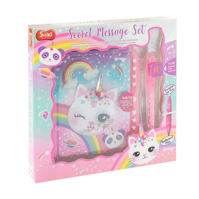 Smiki, Secret me, Kot, magiczny pamiętnik na szyfr z długopisem UV