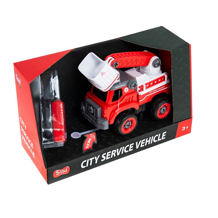 Smiki, straż pożarna z dźwigiem i dźwiękiem, pojazd