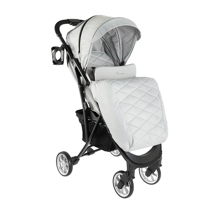 Smiki, Thunder Pro, wózek spacerowy, czarna rama, szaro-srebrny