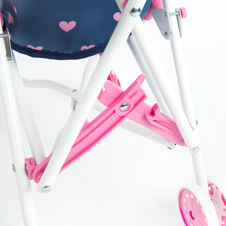 Smiki, wózek spacerowy dla lalek, granatowo-biały