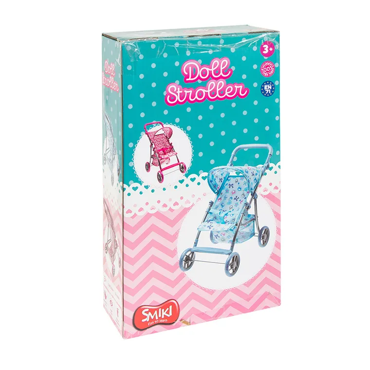 Smiki, wózek spacerowy dla lalek, niebieski