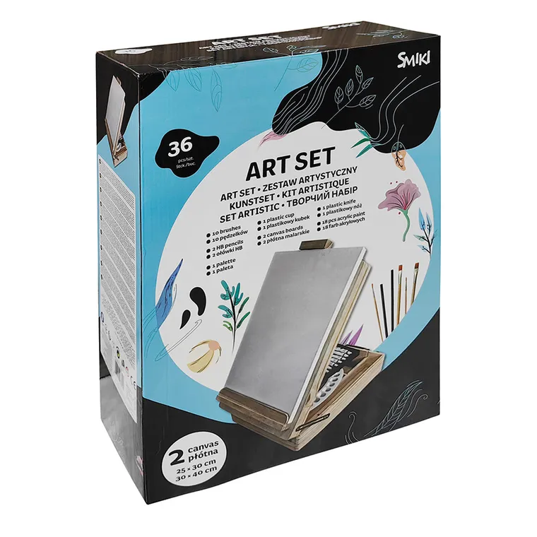 Smiki, zestaw artystyczny w skrzynce, 36 elementów