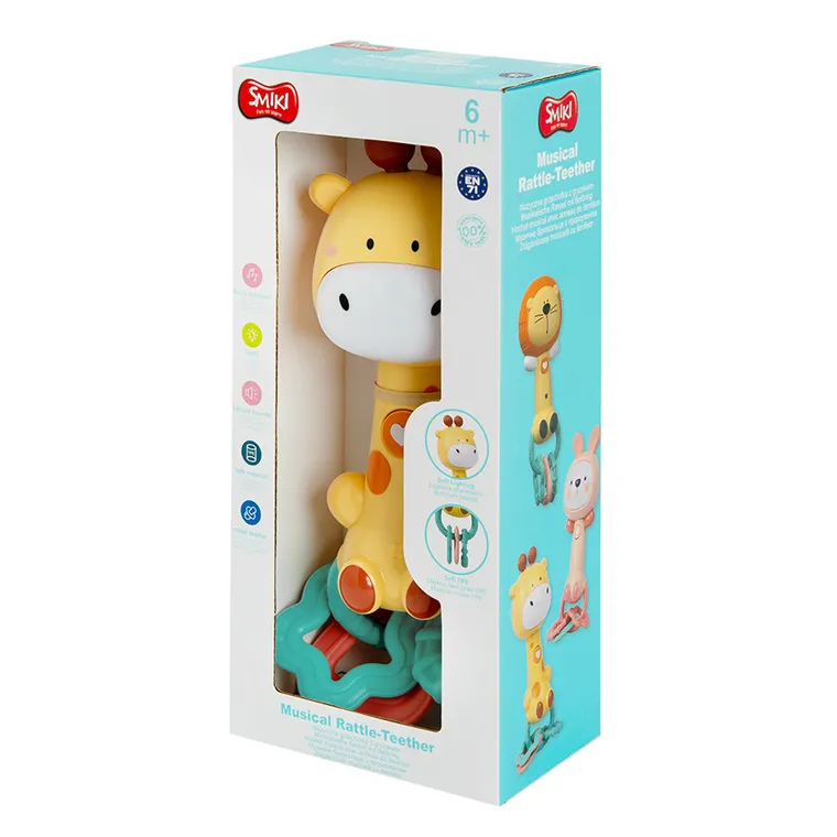 Smiki, Żyrafa, grzechotka muzyczna z gryzakiem, żółta
