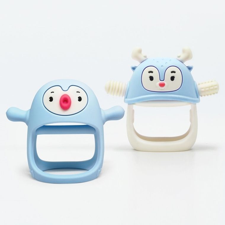 Smily Mia, gryzak, pingwin i renifer, light blue, 2 szt.