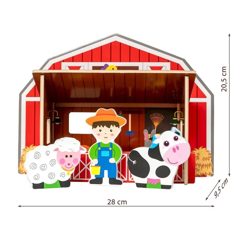 Smily Play, Farma, drewniany domek z figurkami