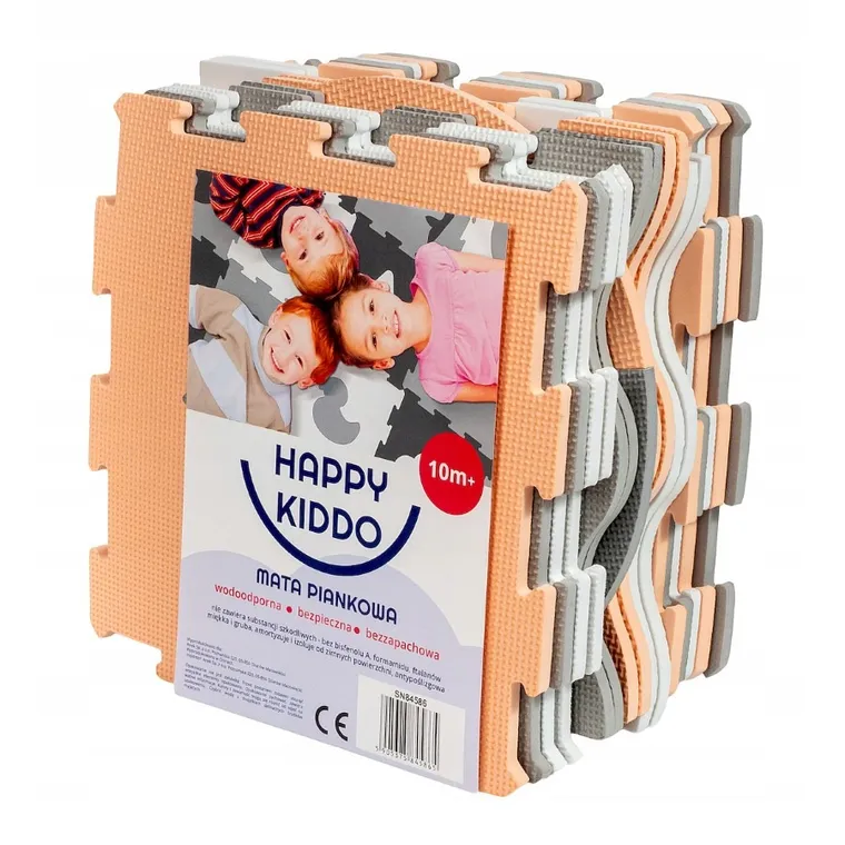 Smily Play, mata piankowa, szaro-pomarańczowa