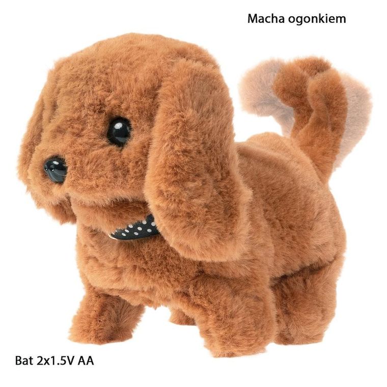 Smily Play, piesek chodzący, maskotka interaktywna, brązowy