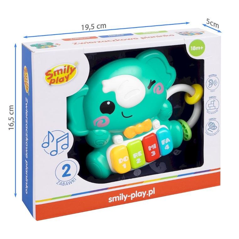 Smily Play, Zwierzaczkowe pianinko, zabawka interaktywna, słonik