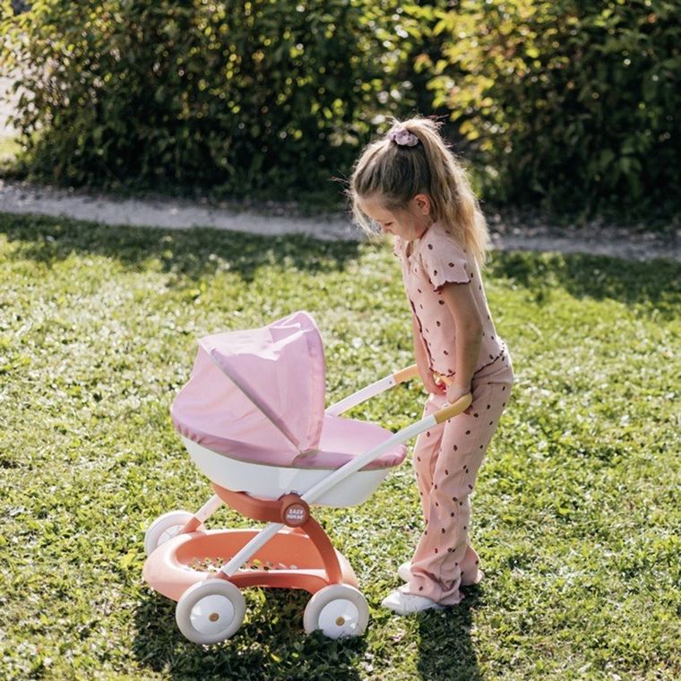 Smoby, Baby Nurse, głęboki wózek dla lalek, różowy