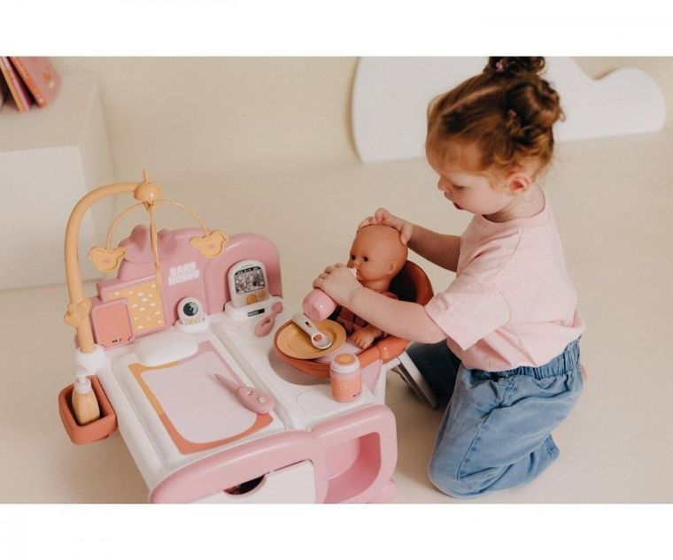 Smoby, Baby Nurse, Kącik opiekunki, interaktywny przewijak dla lalek z akcesoriami