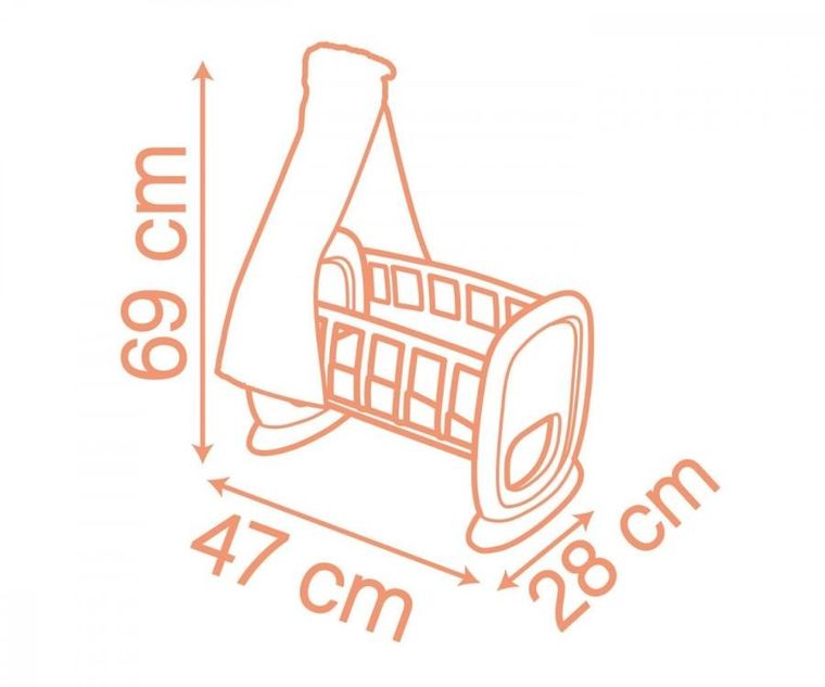 Smoby, kołyska z baldachimem dla lalek