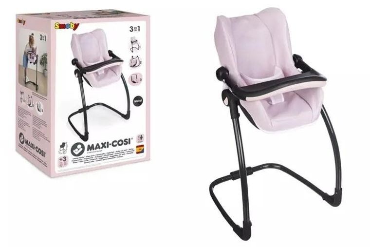 Smoby, Maxi Cosi, krzesełko dla lalek 3w1, różowe