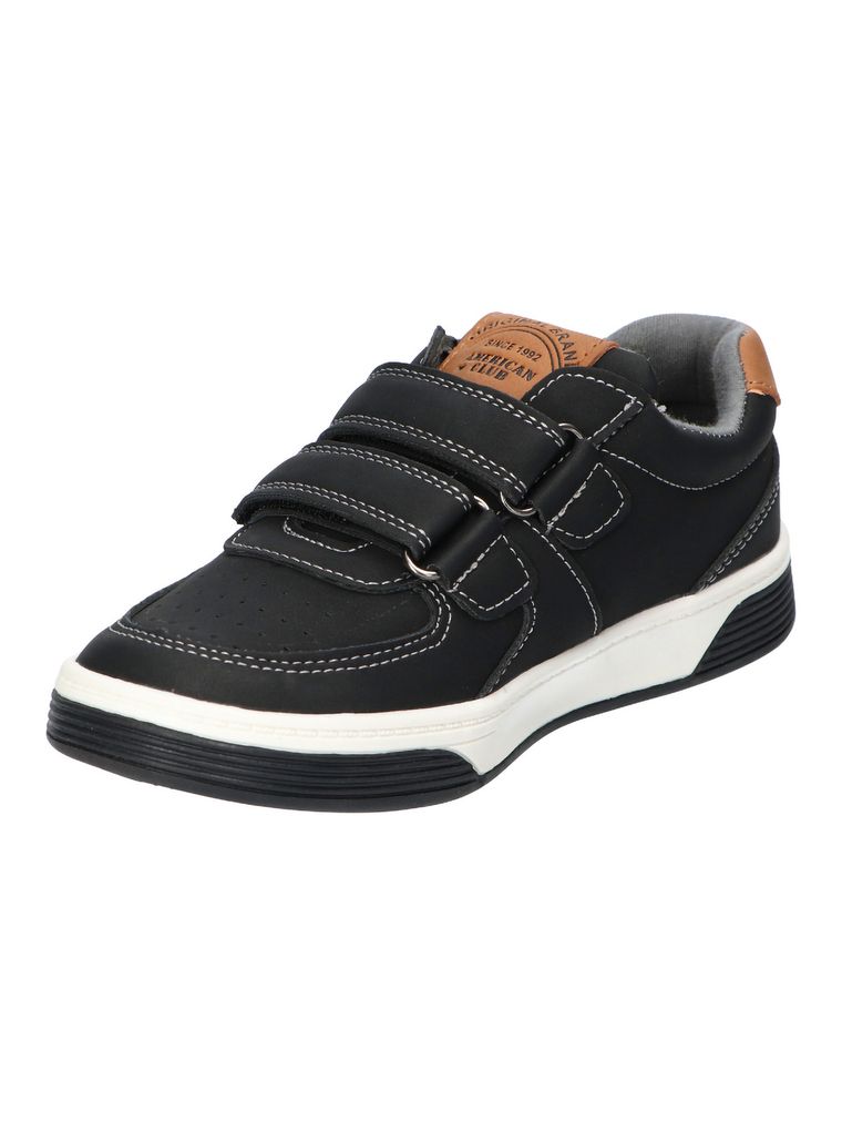 Sneakersy chłopięce, czarne, skórzana wkładka, American Club