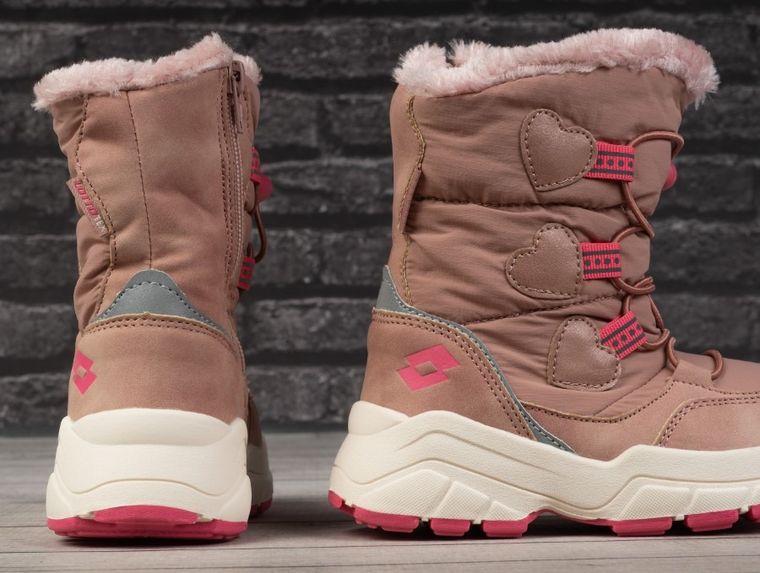 Śniegowce dziewczęce, ocieplane, różowe, Lotto Traleika Tex