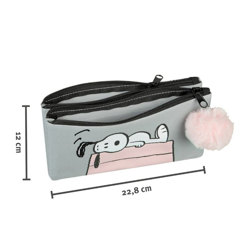 Snoopy, piórnik saszetka, szary