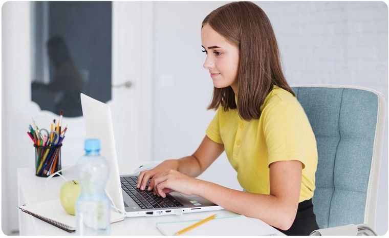 Sofotel, Benton, fotel biurowy,, niebiesko-biały