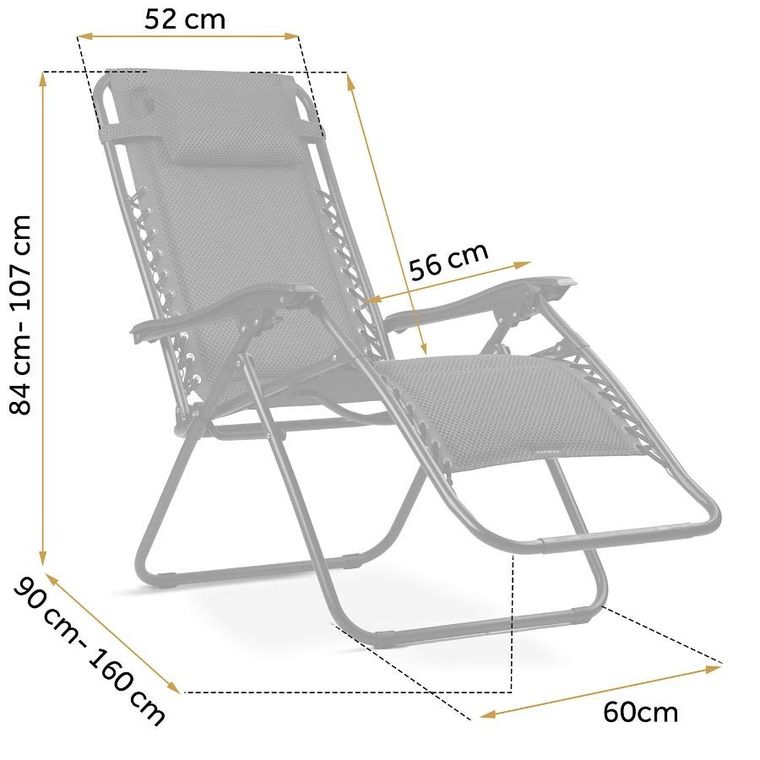 Sofotel, ChillWell Soft, leżak ogrodowy składany z poduszką, czarny