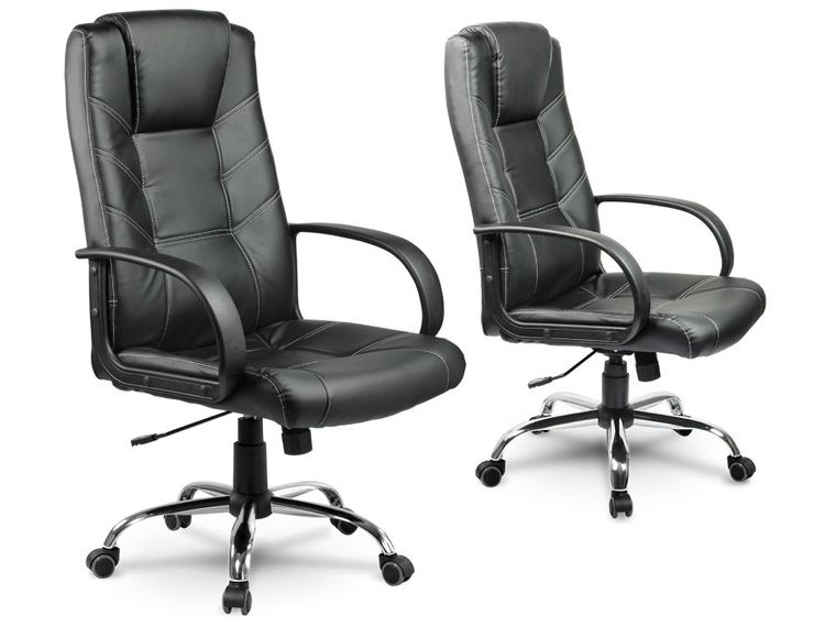 Sofotel, fotel biurowy, obrotowy, chrom, czarny