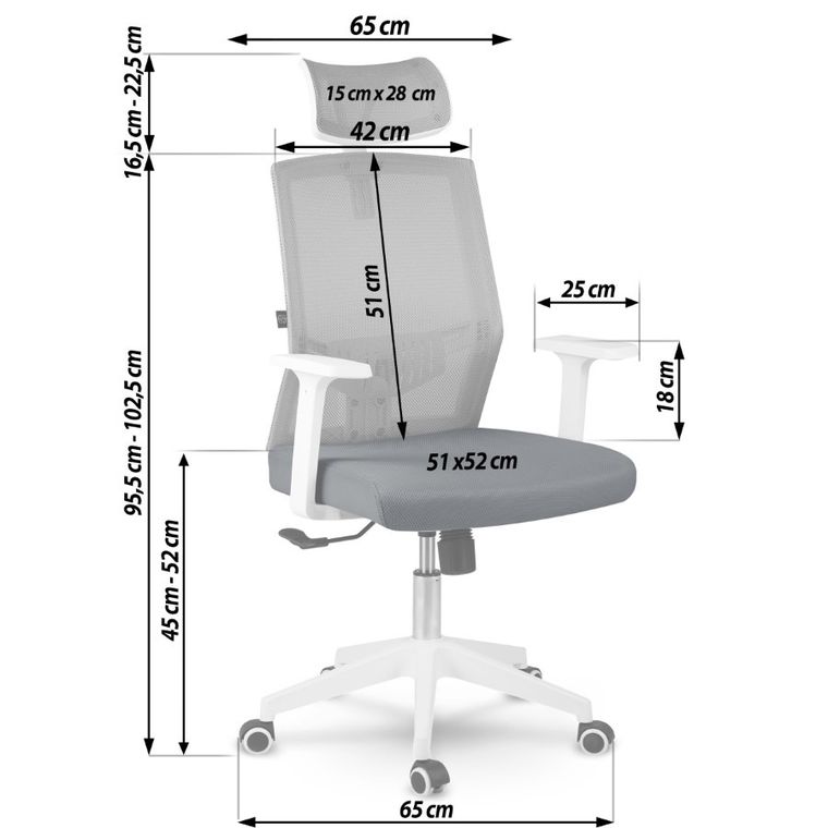 Sofotel, Rotar, fotel biurowy, szary
