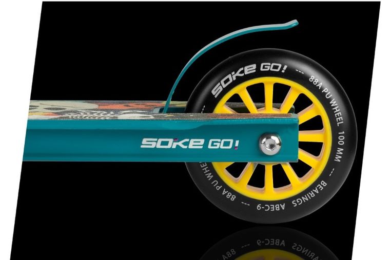 Soke, ABEC-9, kółka do hulajnogi wyczynowej, czarno-żółte, 100 mm