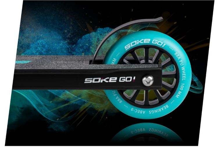 Soke, ABEC-9, kółka do hulajnogi wyczynowej, turkusowe, 100 mm