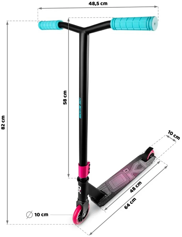 Soke, Go! hulajnoga wyczynowa, różowo-niebieska
