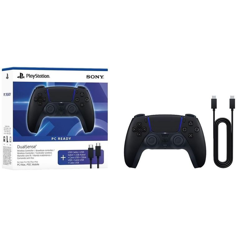 Sony, kontroler bezprzewodowy, PS5 DualSense, Midnight Black + kabel USB