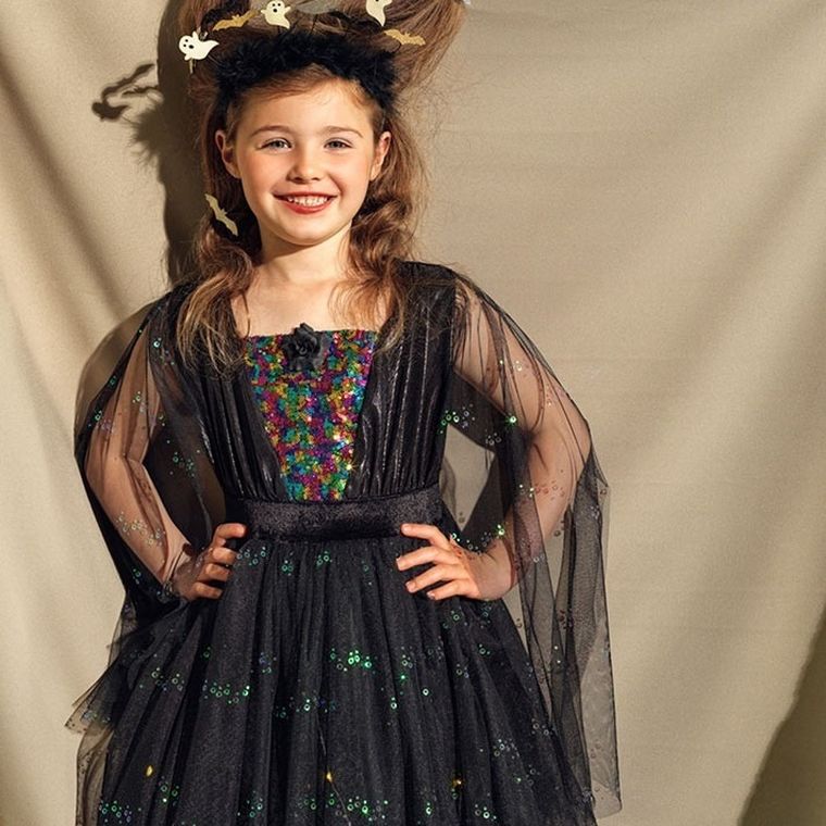 Souza! Czarownica Agatha, strój dla dzieci z sukienką z lampkami LED, 5-7 lat