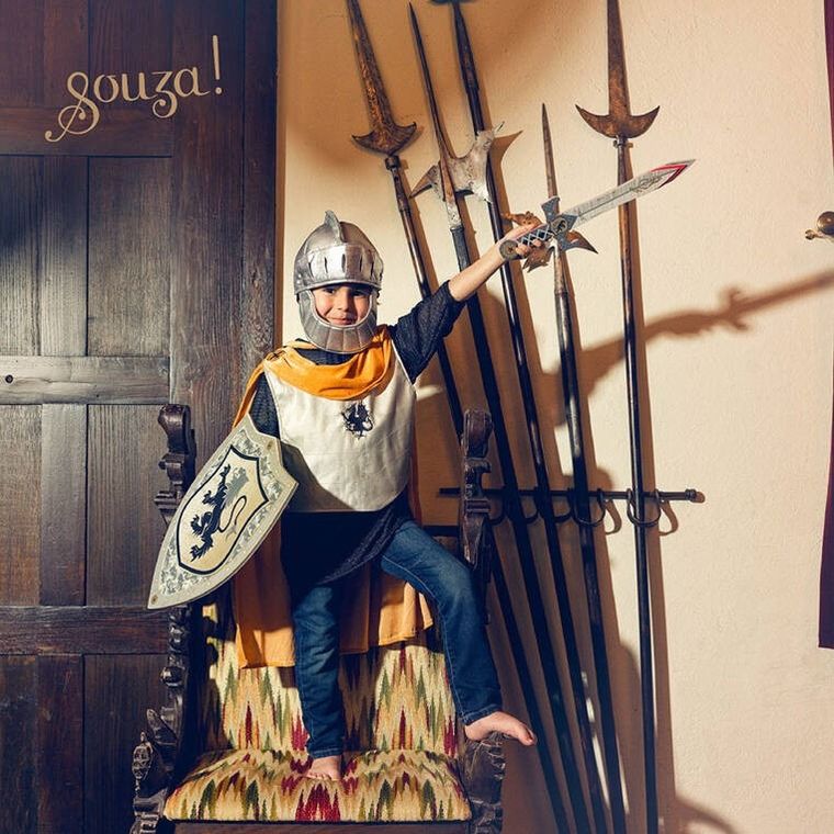 Souza! Rycerz Ramon, kostium miękka zbroja z peleryną, 3-4 lata