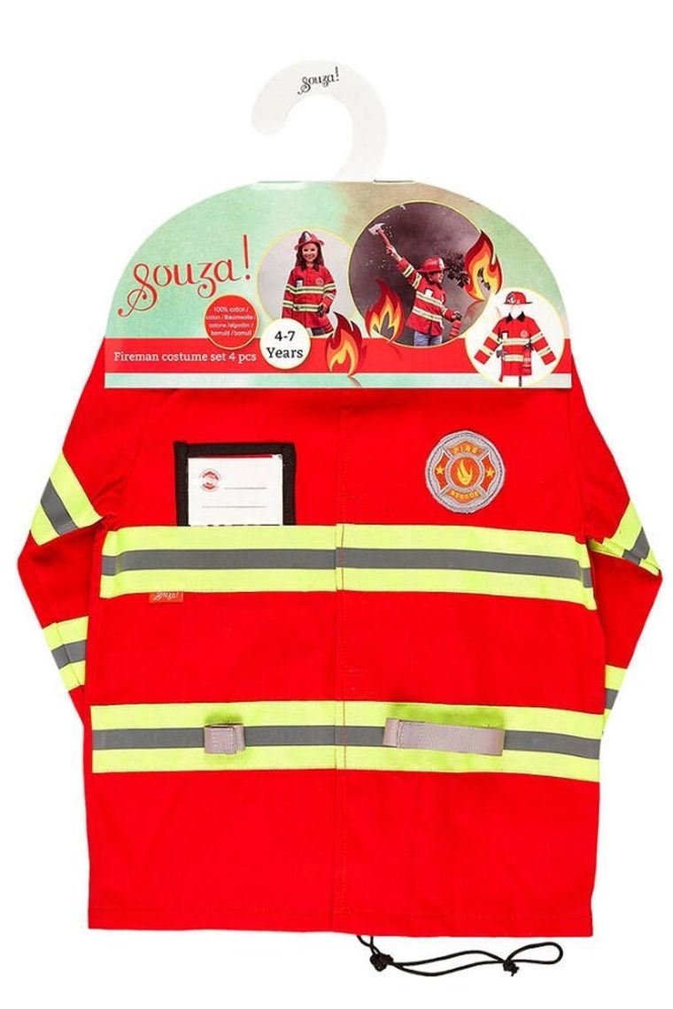 Souza! Strażak, kostium z kaskiem i akcesoriami, 4-7 lat