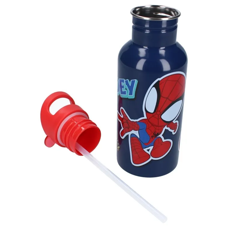 Spidey, Take A Sip, bidon ze słomką, niebieski, 500 ml