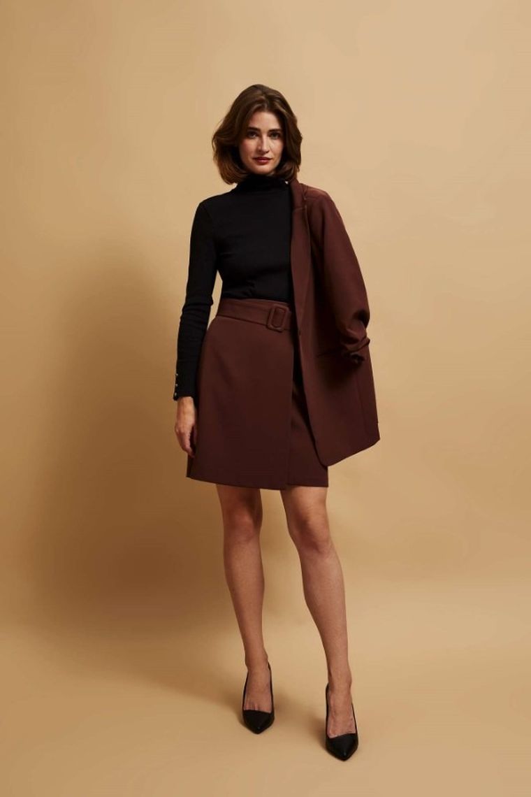 Spódnica damska, brązowa, Moodo